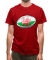 Welsh Flag Rugby Ball Mens T-Shirt