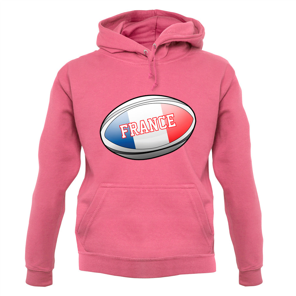 French Flag Rugby Ball Unisex Hoodie