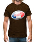 French Flag Rugby Ball Mens T-Shirt