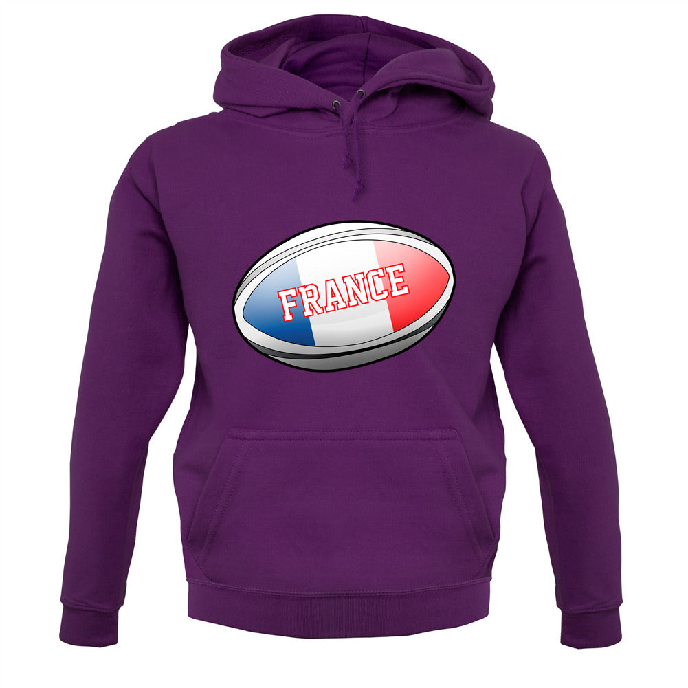 French Flag Rugby Ball Unisex Hoodie