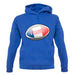 French Flag Rugby Ball Unisex Hoodie