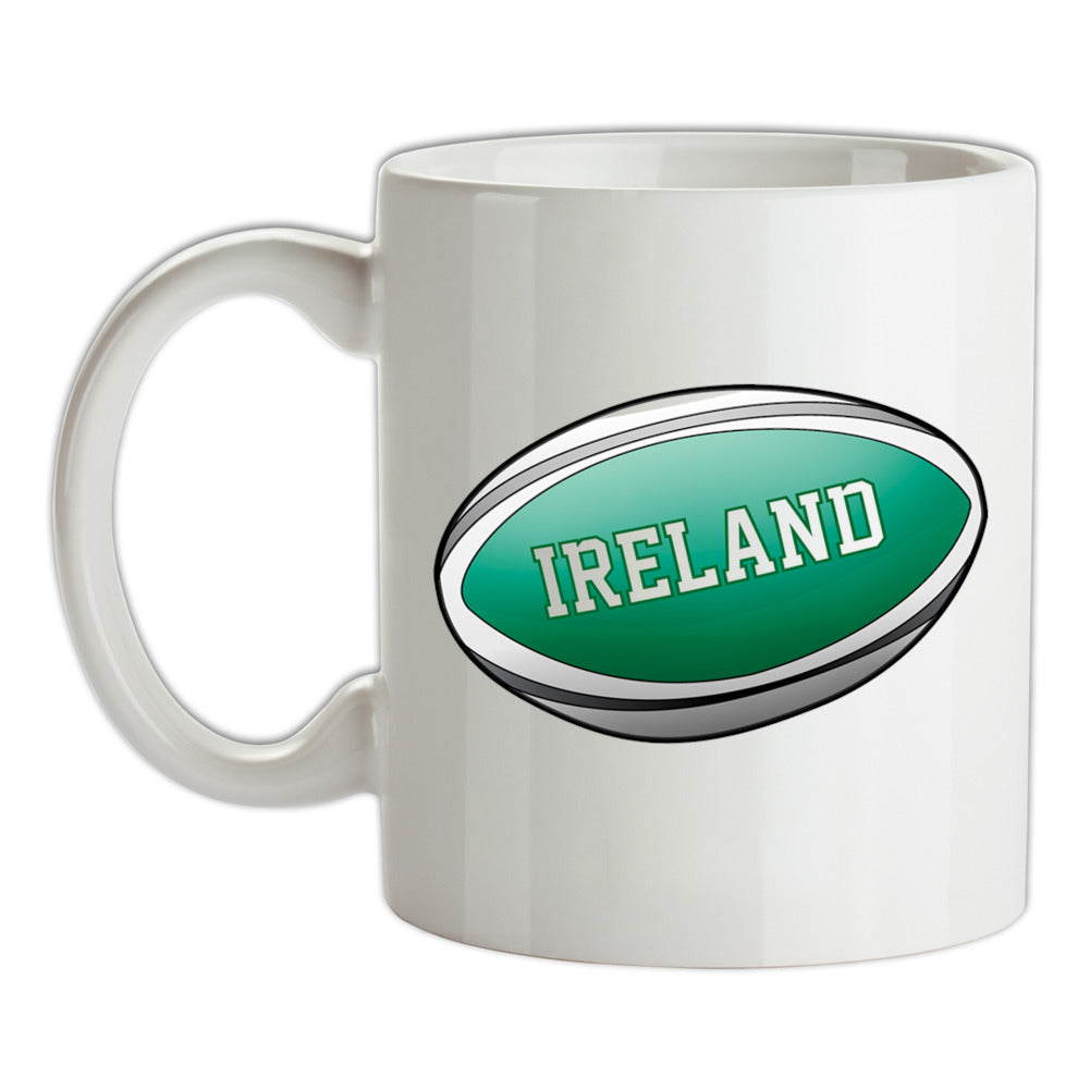 Irish Flag Rugby Ball Ceramic Mug