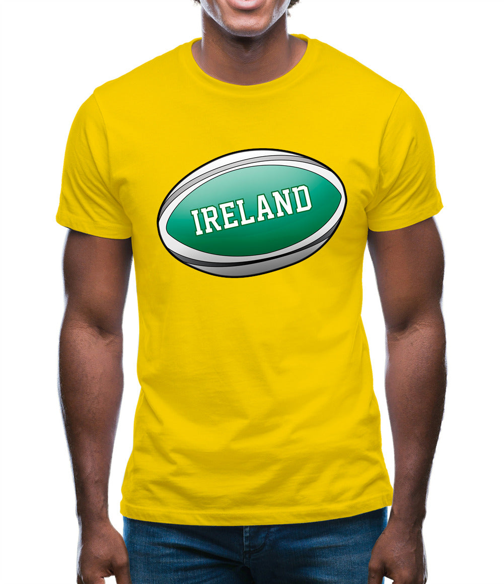 Irish Flag Rugby Ball Mens T-Shirt