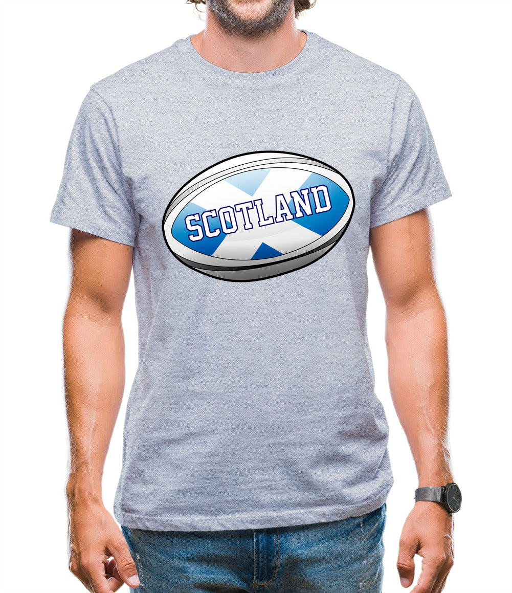 Scottish Flag Rugby Ball Mens T-Shirt