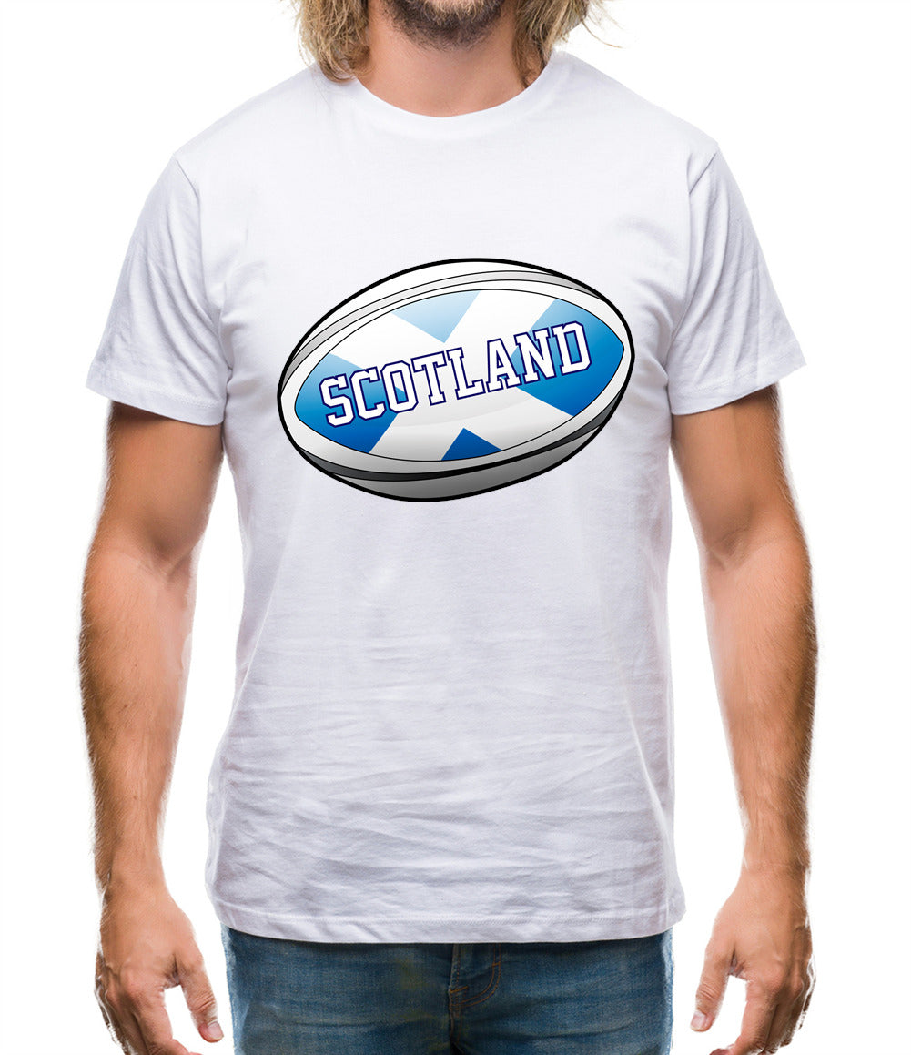 Scottish Flag Rugby Ball Mens T-Shirt