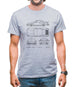 Blue Print 911 T 964 Mens T-Shirt