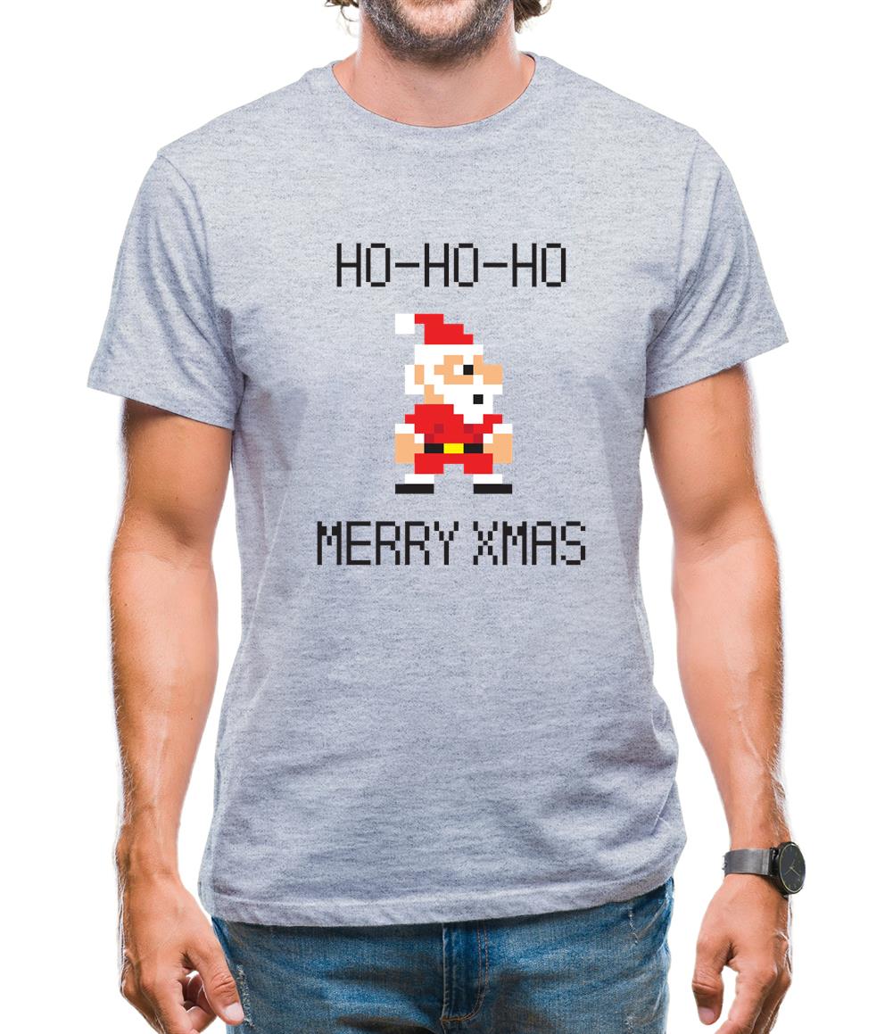 8 Bit Santa Pixel Mens T-Shirt
