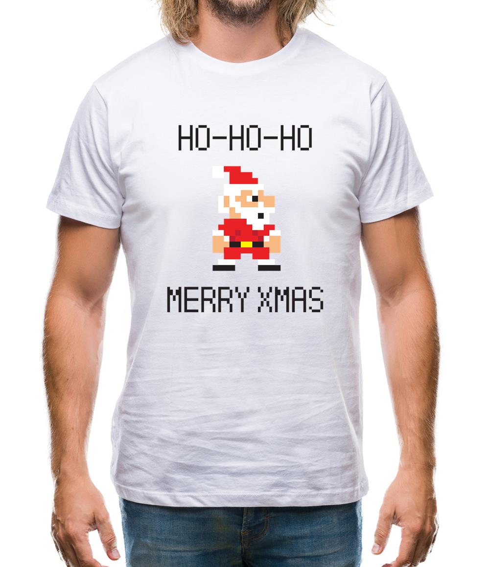 8 Bit Santa Pixel Mens T-Shirt