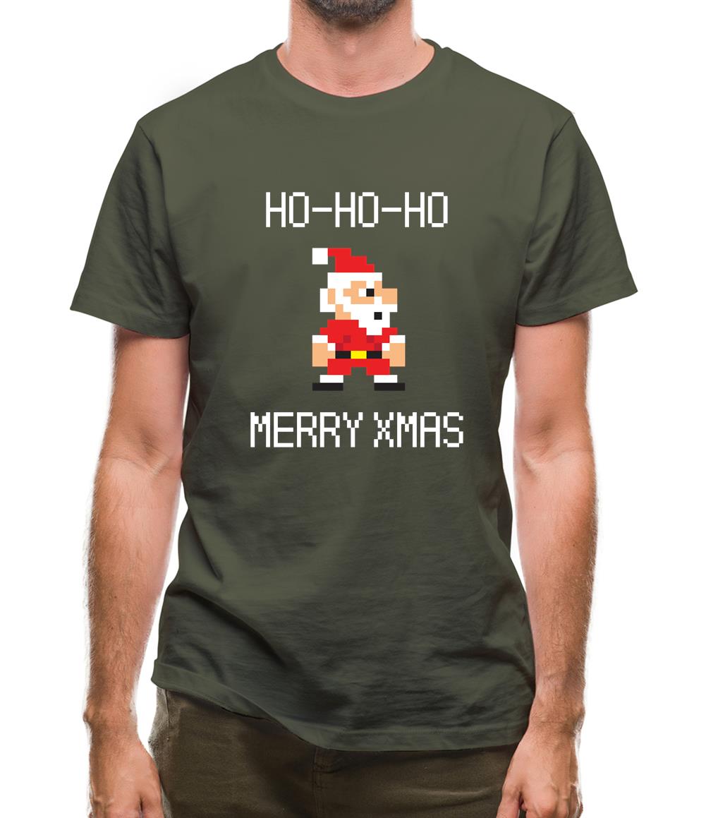 8 Bit Santa Pixel Mens T-Shirt
