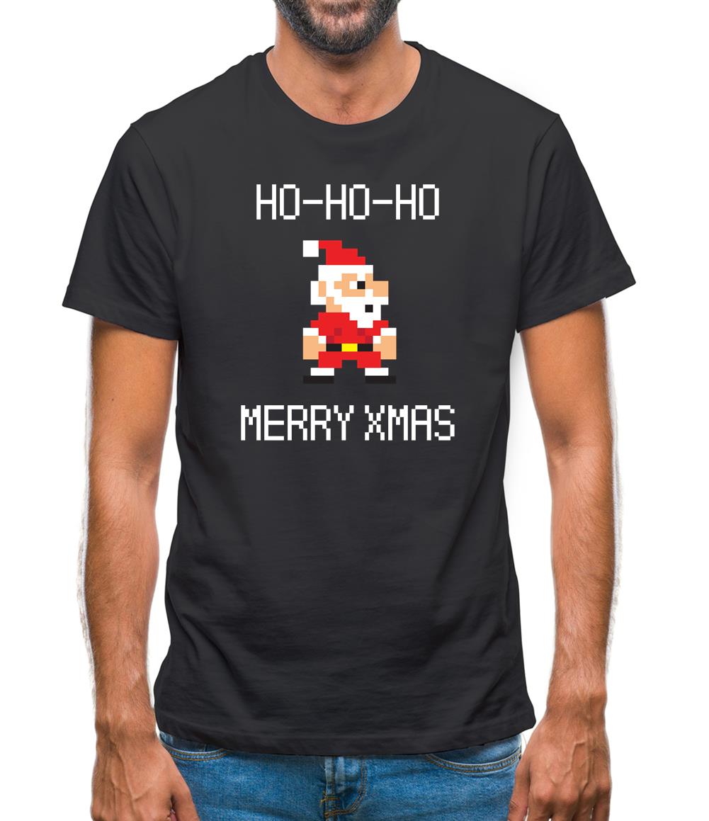 8 Bit Santa Pixel Mens T-Shirt