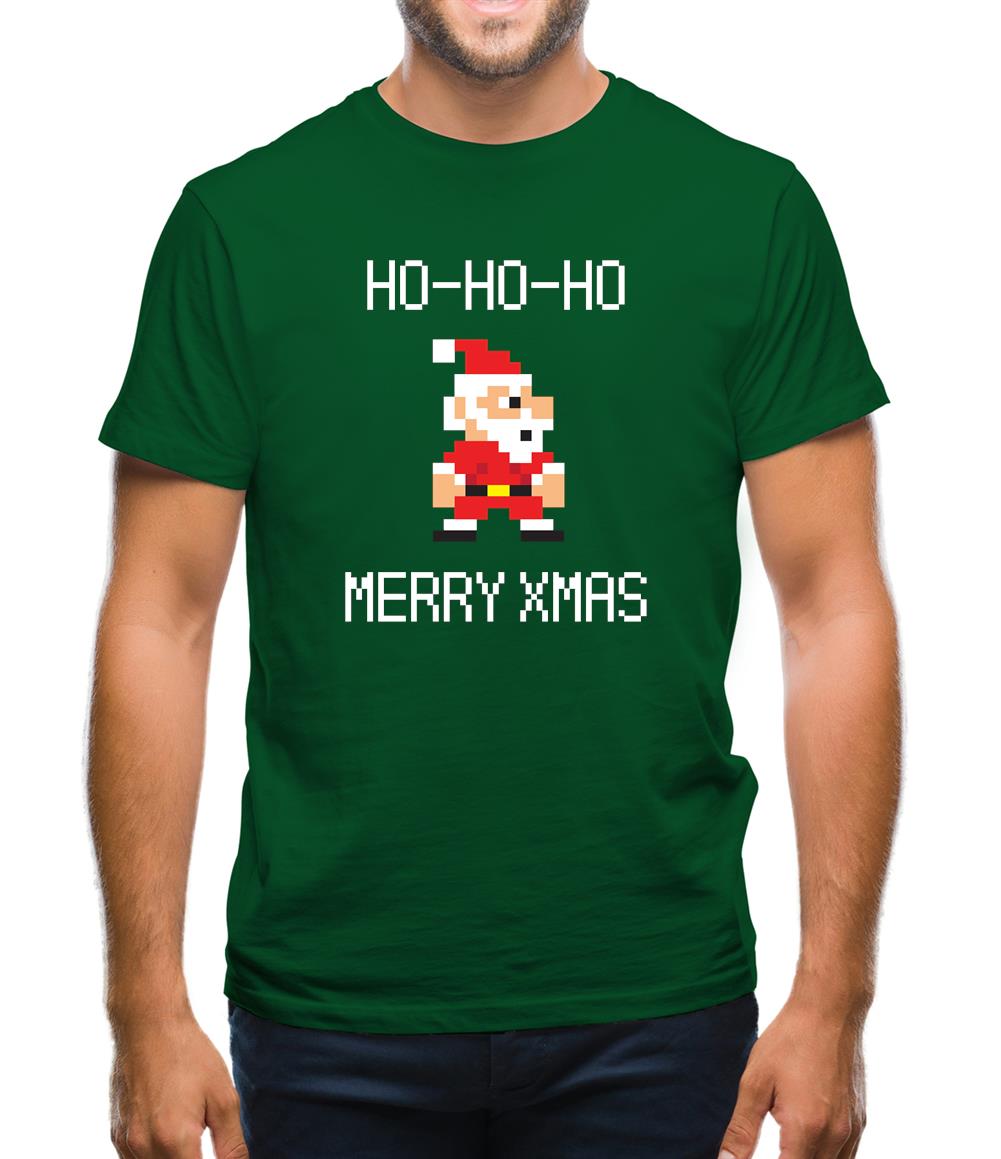 8 Bit Santa Pixel Mens T-Shirt