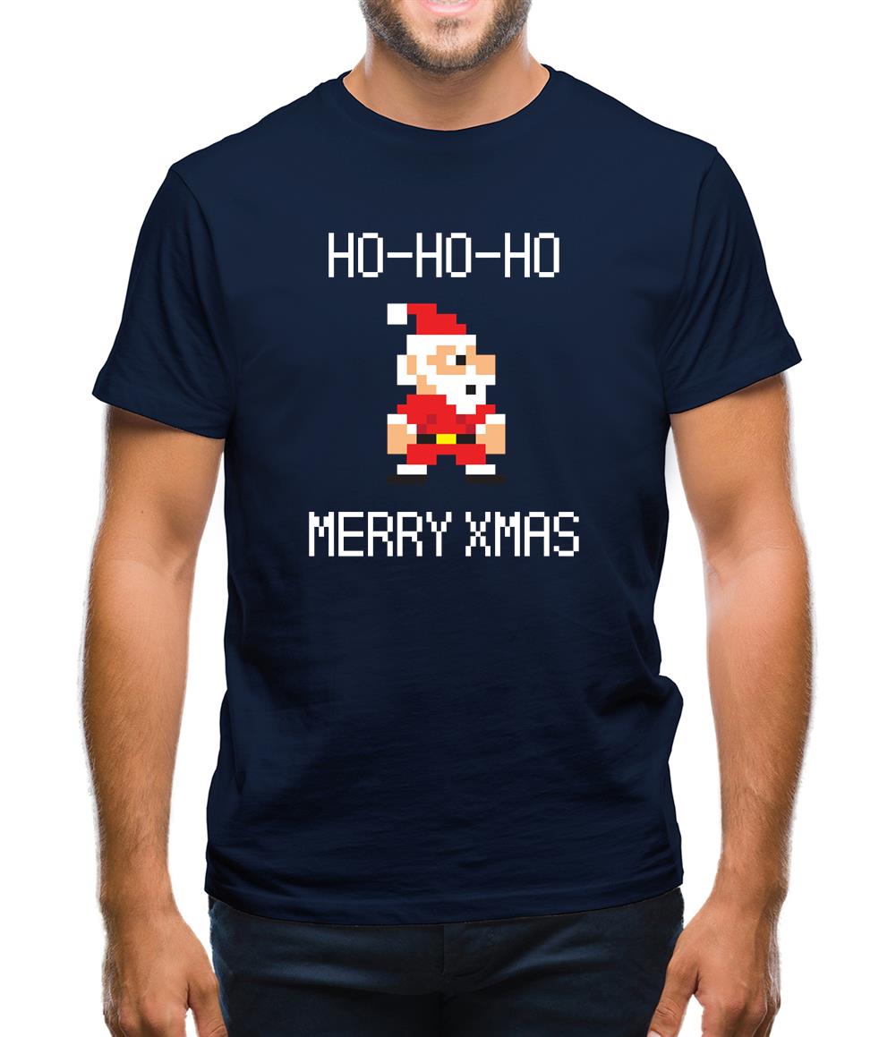 8 Bit Santa Pixel Mens T-Shirt