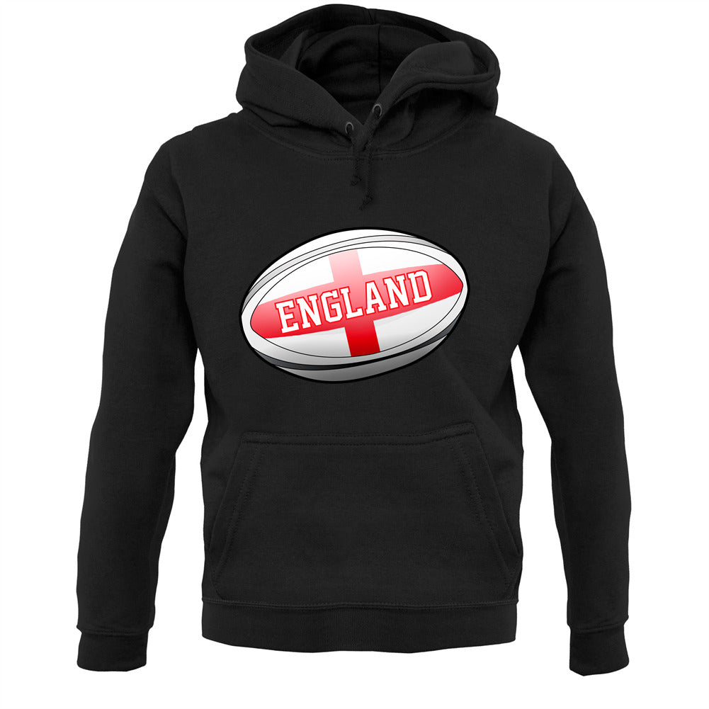 England Flag Rugby Ball Unisex Hoodie