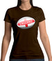 England Flag Rugby Ball Womens T-Shirt