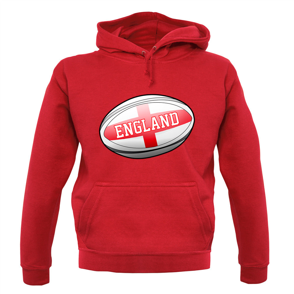 England Flag Rugby Ball Unisex Hoodie