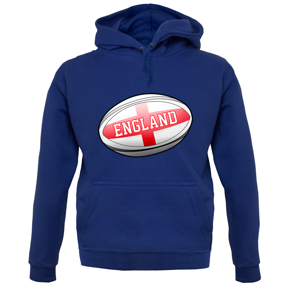 England Flag Rugby Ball Unisex Hoodie