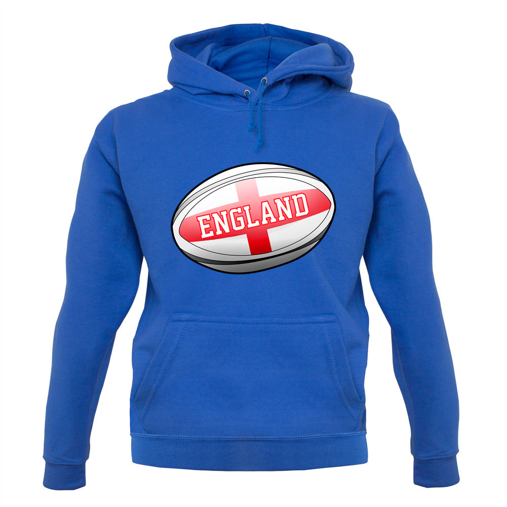 England Flag Rugby Ball Unisex Hoodie