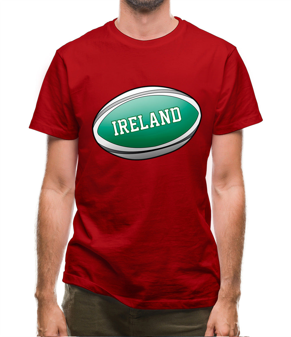 Irish Flag Rugby Ball Mens T-Shirt
