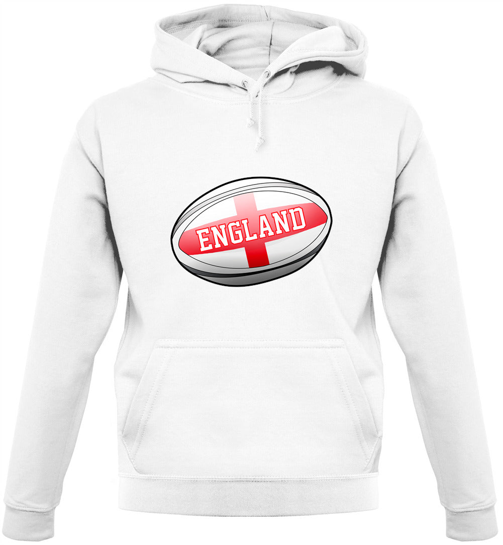 England Flag Rugby Ball Unisex Hoodie