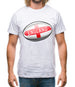 England Flag Rugby Ball Mens T-Shirt