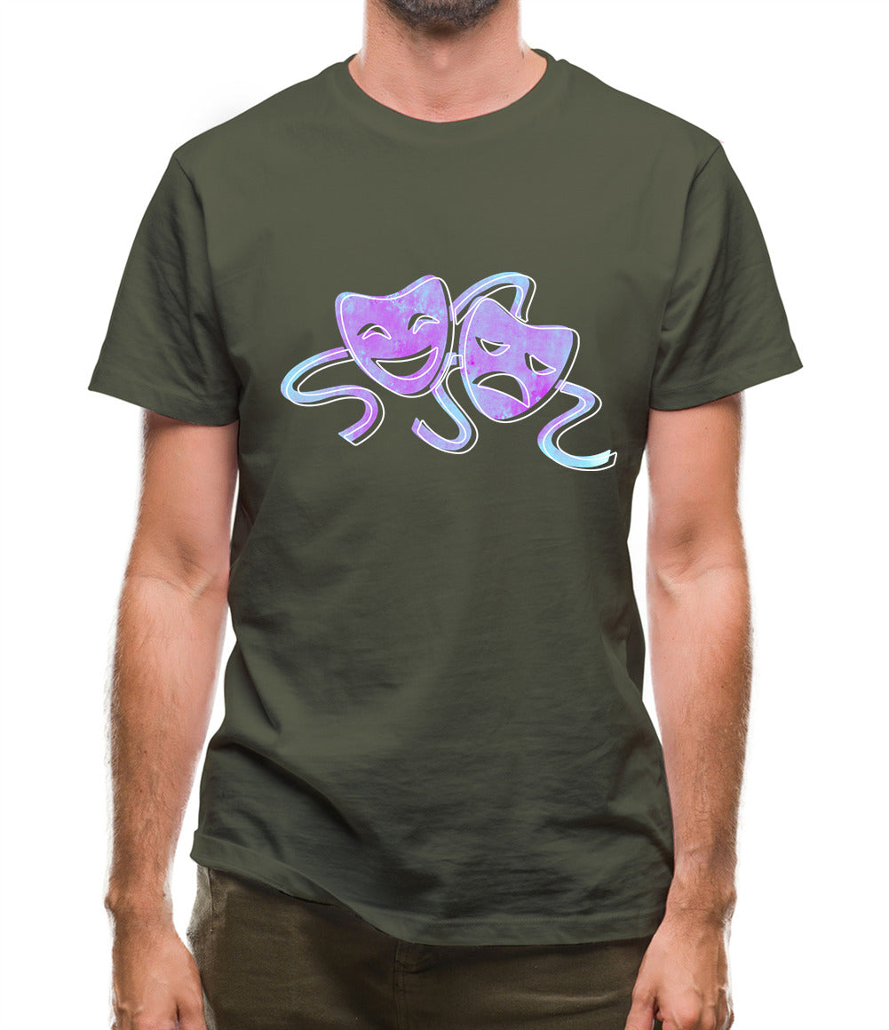 Watercolour Theatre Masks Mens T-Shirt