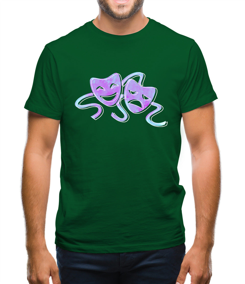 Watercolour Theatre Masks Mens T-Shirt