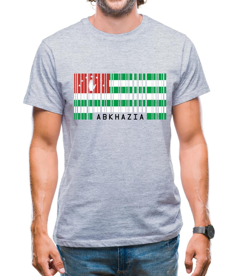 Abkhazia Barcode Style Flag Mens T-Shirt
