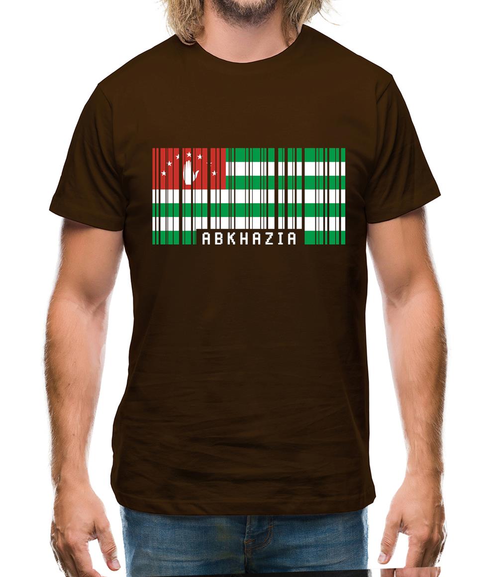 Abkhazia Barcode Style Flag Mens T-Shirt