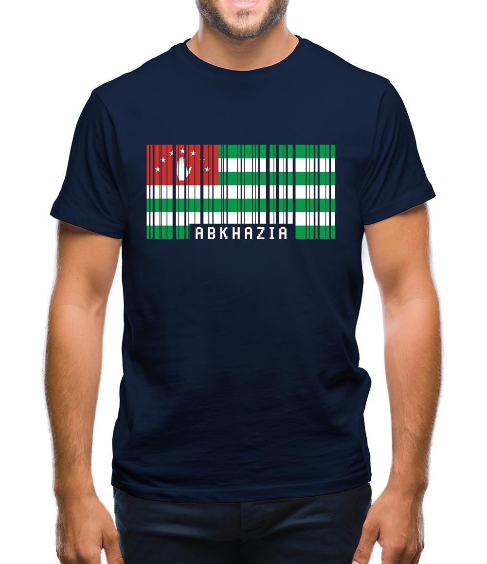 Abkhazia Barcode Style Flag Mens T-Shirt