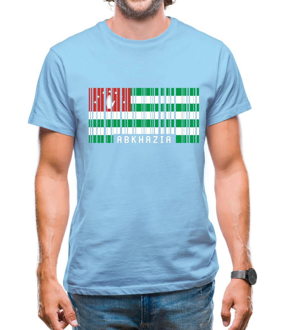 Abkhazia Barcode Style Flag Mens T-Shirt