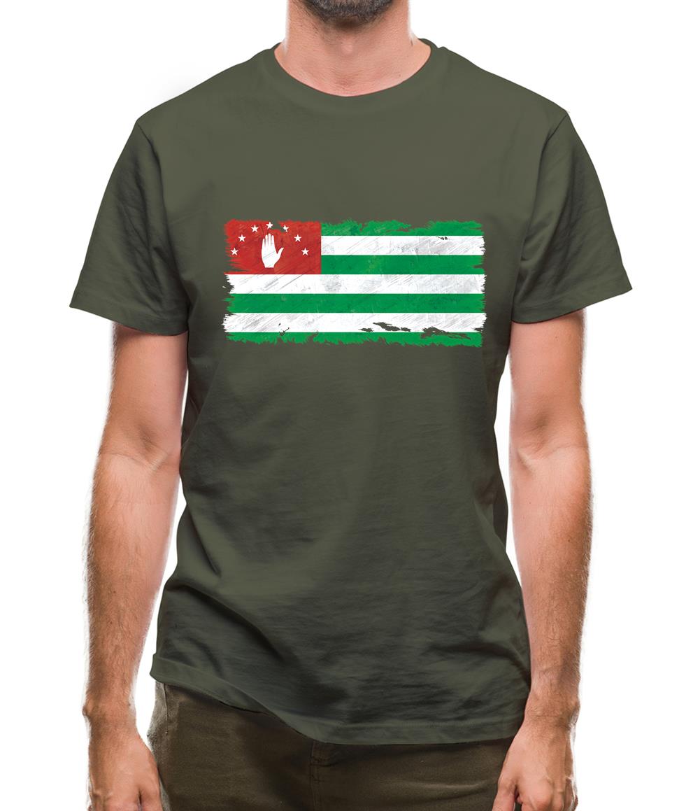 Abkhazia Grunge Style Flag Mens T-Shirt