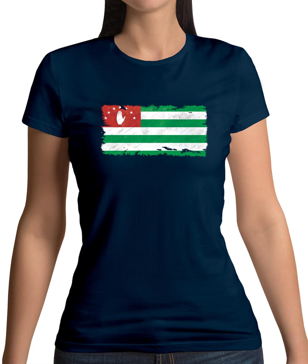 Abkhazia Grunge Style Flag Womens T-Shirt