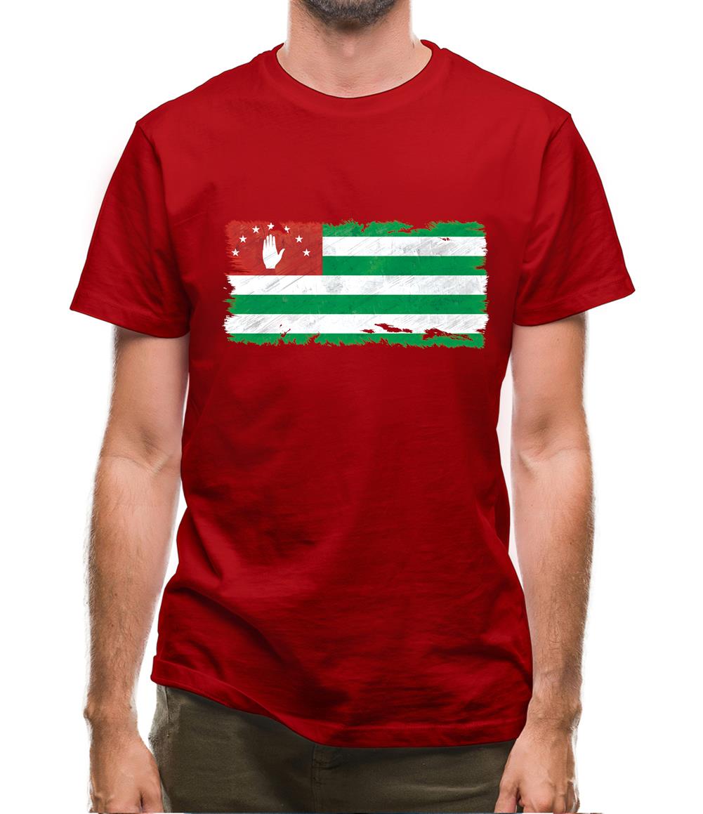 Abkhazia Grunge Style Flag Mens T-Shirt