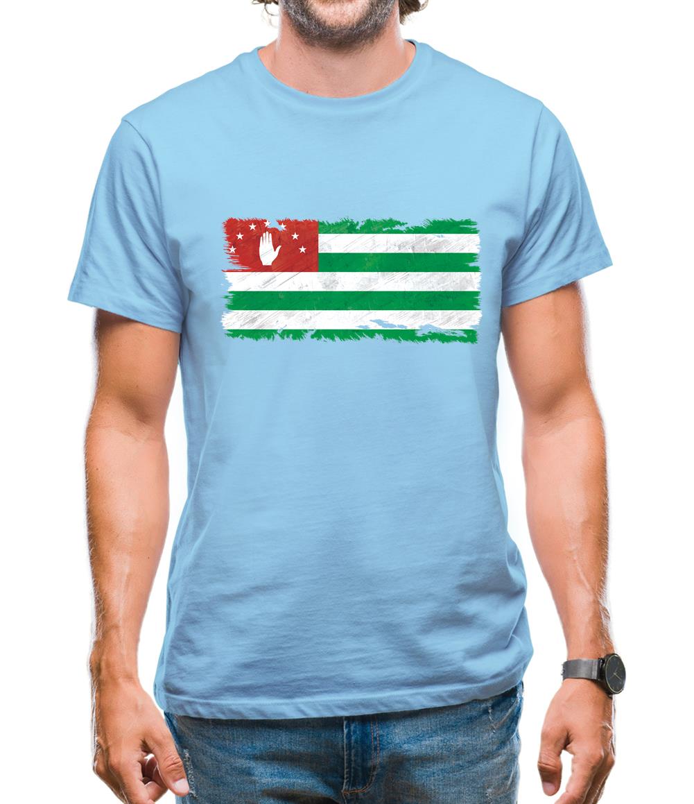 Abkhazia Grunge Style Flag Mens T-Shirt