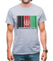 Afghanistan Barcode Style Flag Mens T-Shirt