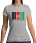 Afghanistan Barcode Style Flag Womens T-Shirt