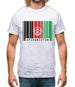 Afghanistan Barcode Style Flag Mens T-Shirt