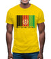 Afghanistan Barcode Style Flag Mens T-Shirt