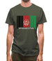 Afghanistan Barcode Style Flag Mens T-Shirt