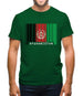 Afghanistan Barcode Style Flag Mens T-Shirt