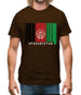 Afghanistan Barcode Style Flag Mens T-Shirt