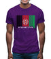 Afghanistan Barcode Style Flag Mens T-Shirt