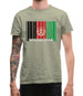 Afghanistan Barcode Style Flag Mens T-Shirt