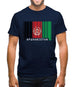 Afghanistan Barcode Style Flag Mens T-Shirt