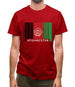 Afghanistan Barcode Style Flag Mens T-Shirt