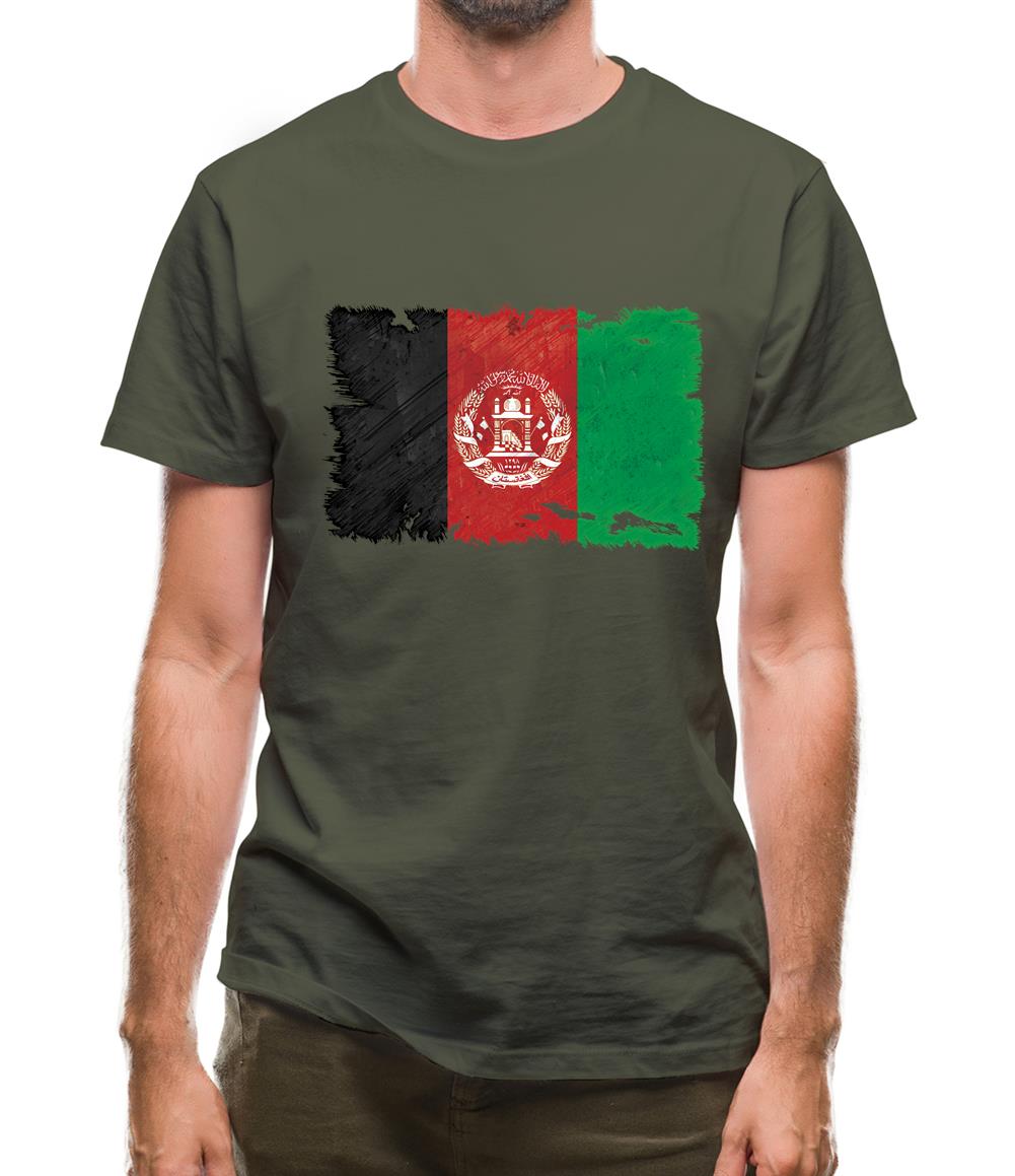 Afghanistan Grunge Style Flag Mens T-Shirt