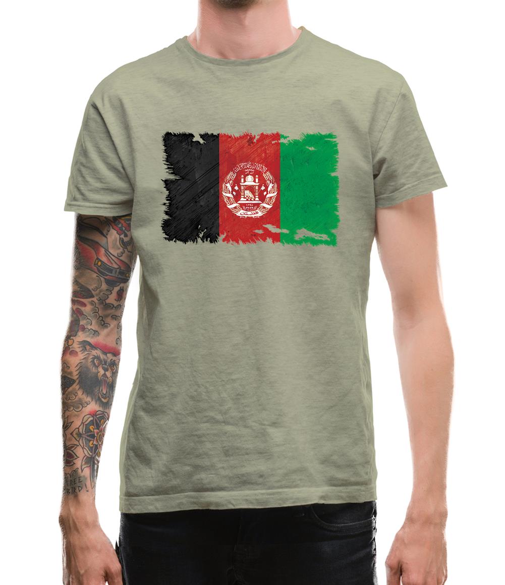 Afghanistan Grunge Style Flag Mens T-Shirt