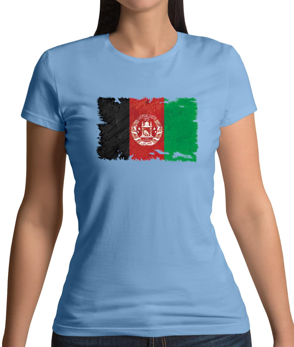 Afghanistan Grunge Style Flag Womens T-Shirt