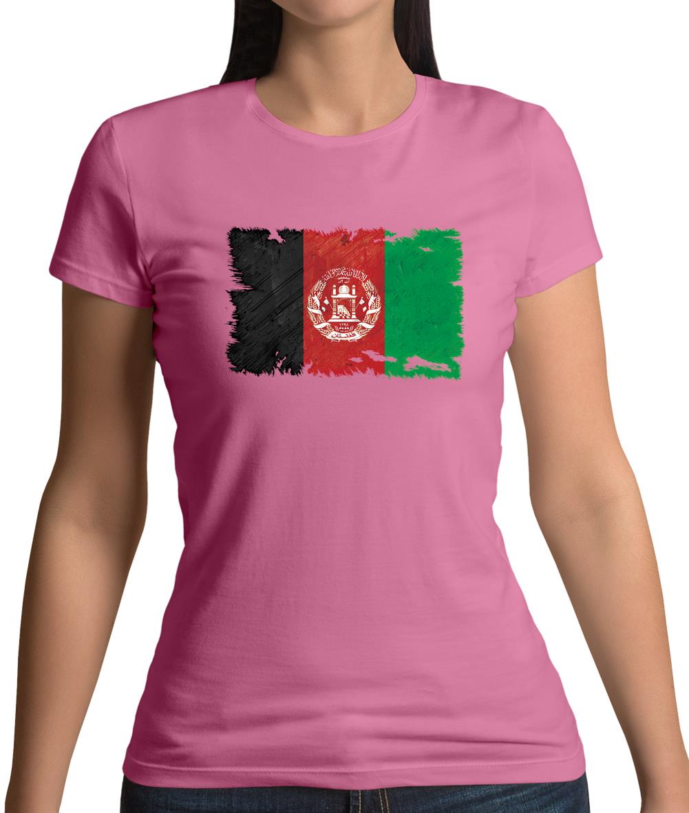 Afghanistan Grunge Style Flag Womens T-Shirt