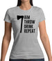 Aim, Throw, Drink Repeat Womens T-Shirt